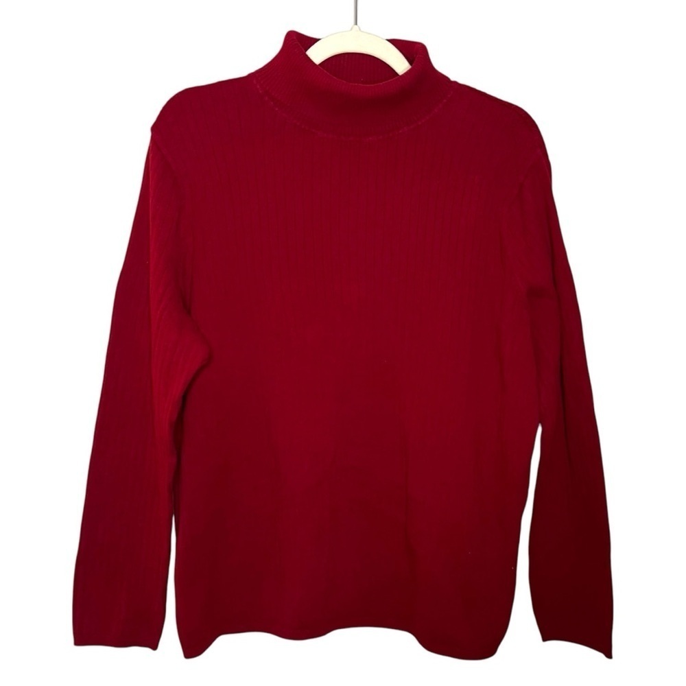 Talbots 100% Cotton Ribbed Turtleneck Red Size 2X